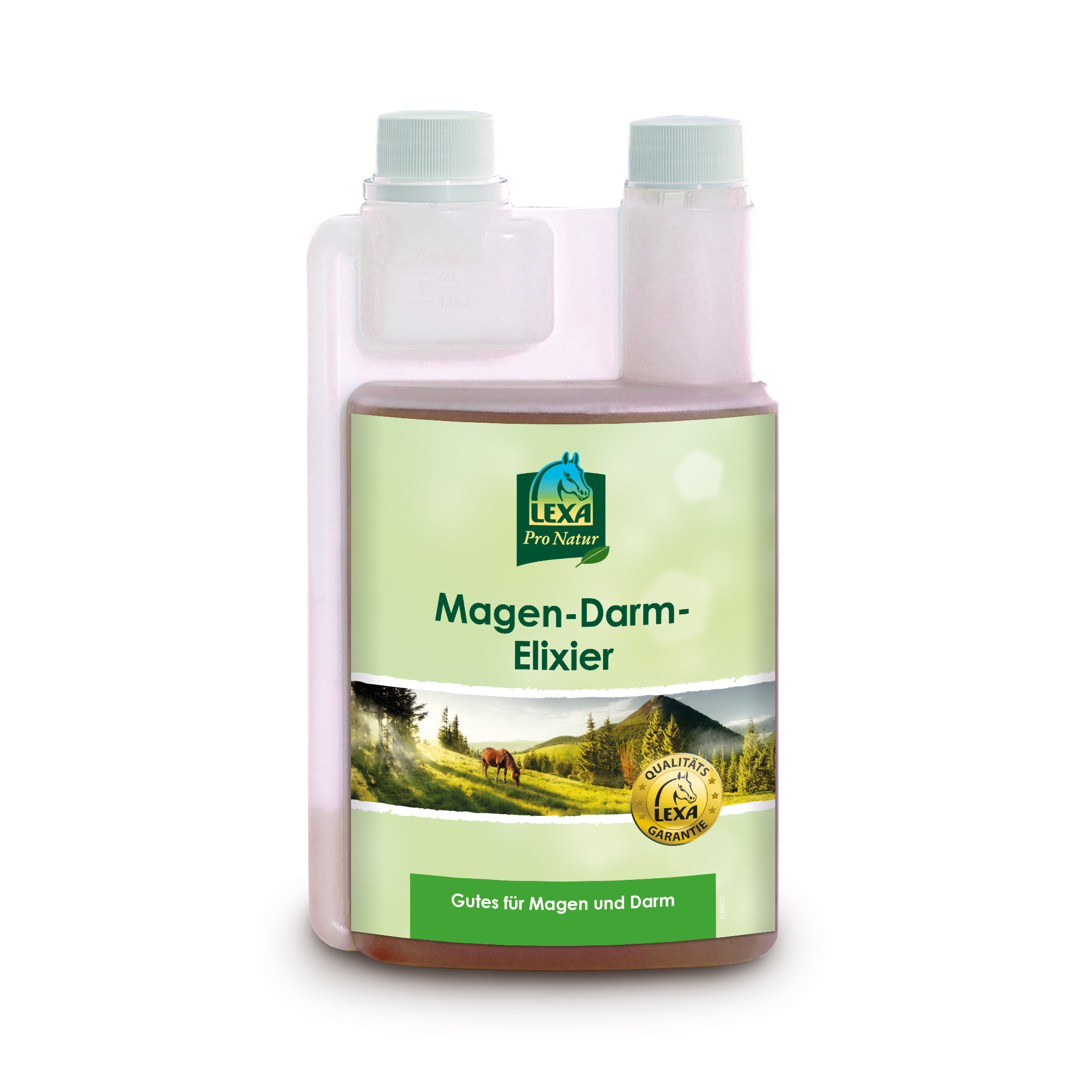 LEXA Magen-Darm-Elixier Magen-Darm-Elixier von LEXA, in einer transparenten Flasche mit grünem Etikett, für Magen und Darm.
