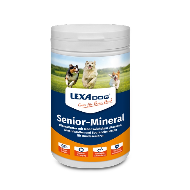 LEXA Dog Senior-Mineral für Hunde LEXA Dog Senior-Mineral, ein Mineralfutter für ältere Hunde mit wichtigen Vitaminen und Mineralstoffen.